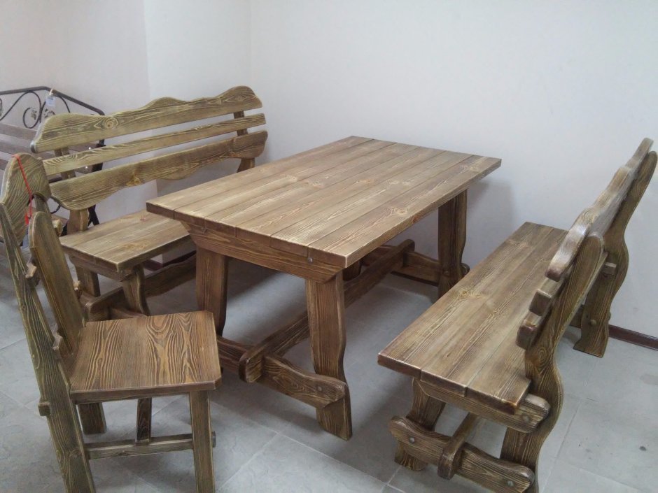 Стол деревянный для бани