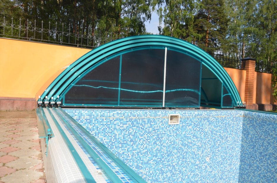 Раздвижной павильон для бассейна своими руками