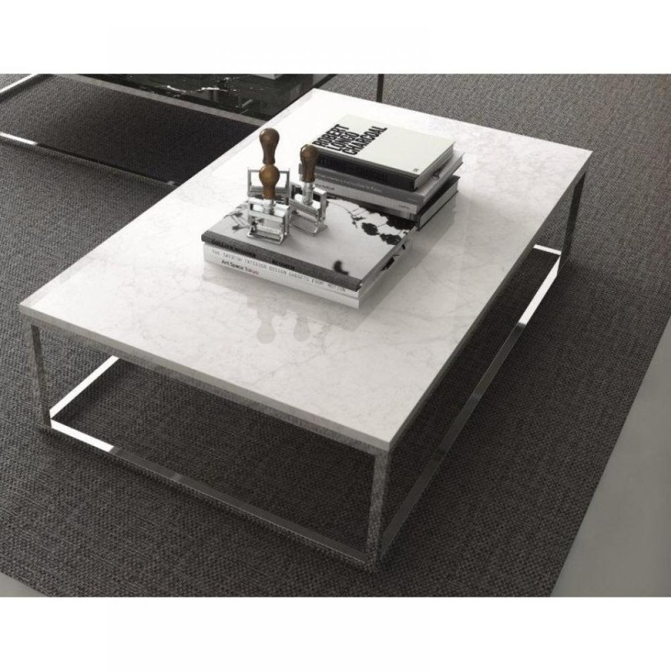 TEMAHOME Petra 47x30 журнальный столик / бетонный вид сверху / черные ножки