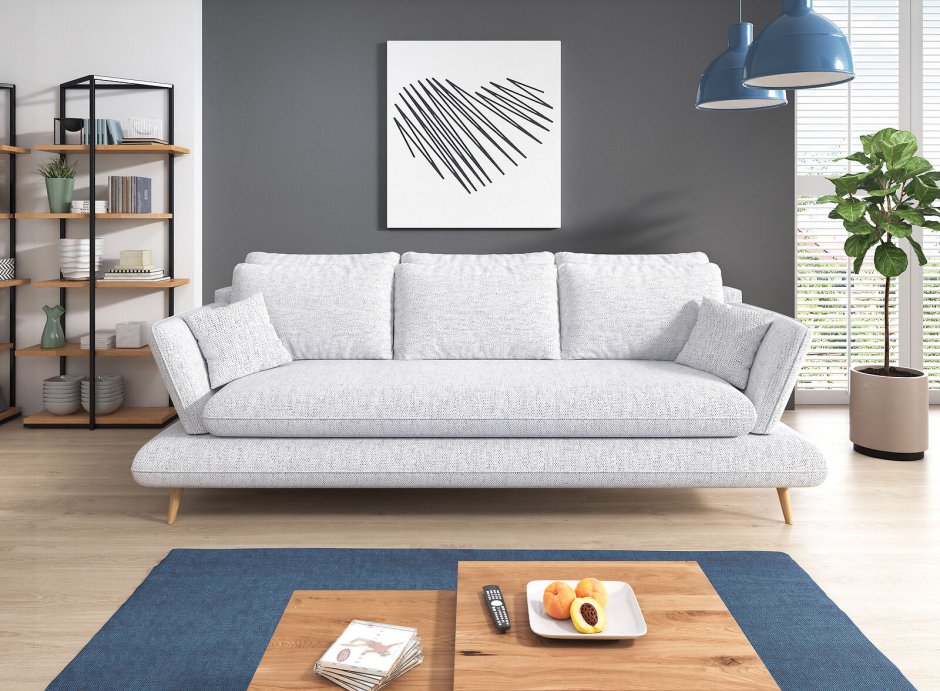 Прямой диван в скандинавском стиле