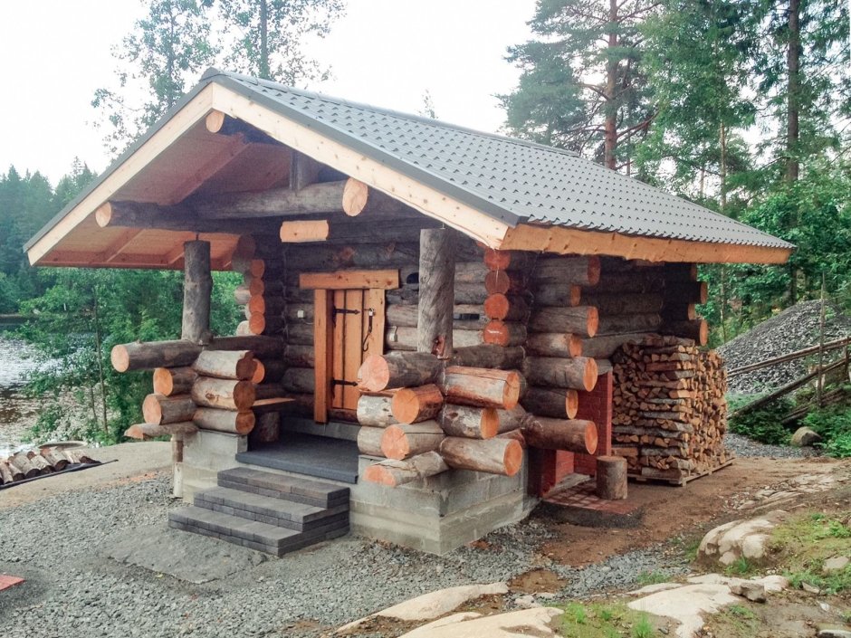 Фундамент под баню из кругляка