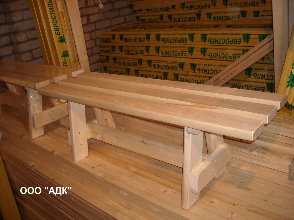 Лавочки для бани из дерева