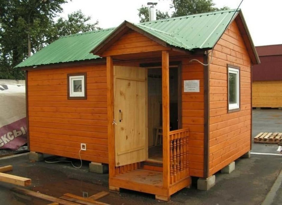 Каркасная мини баня 2x2