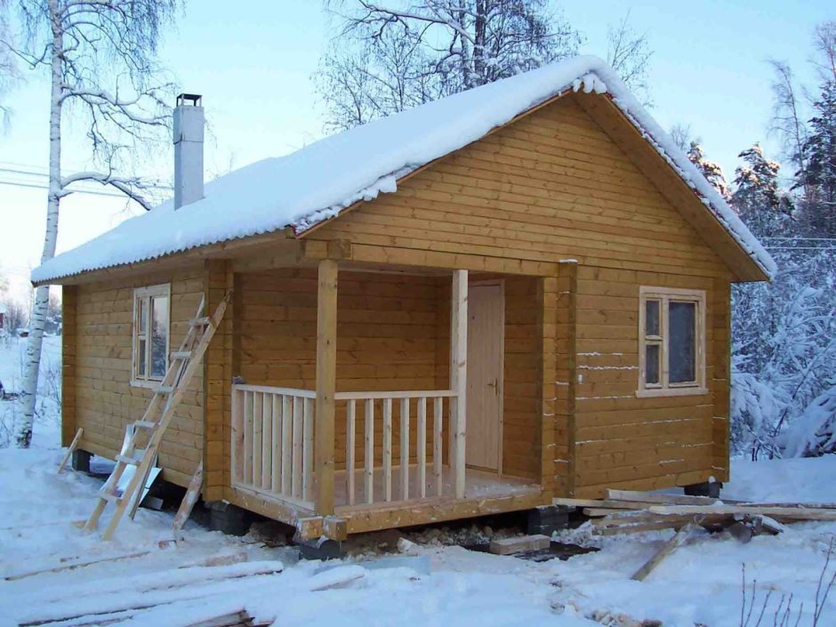 Каркасная баня из бруса