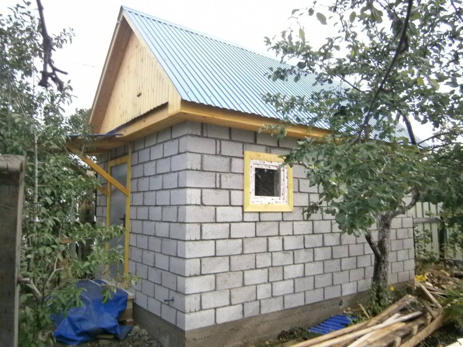 Баня 3 на 4 из керамзитобетонных блоков