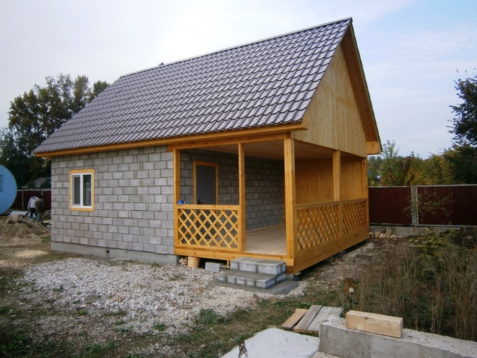 Баня из керамзитобетонных блоков 6х6