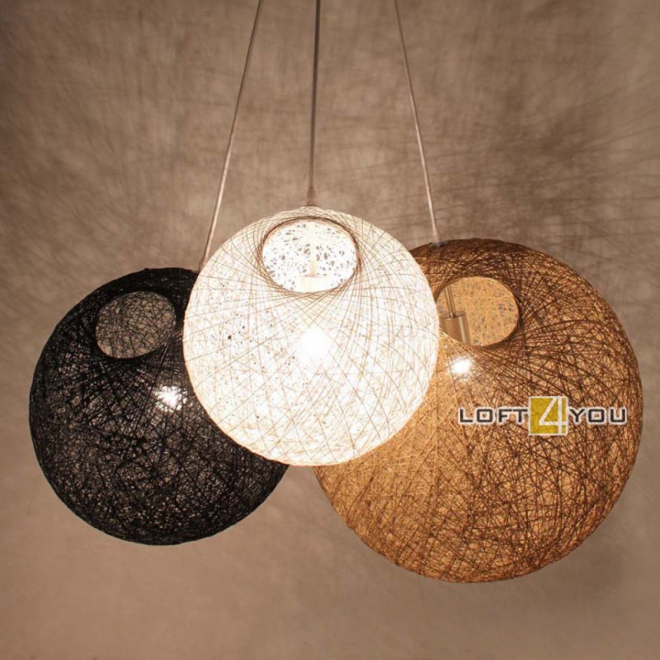 Люстра Wicker Basket Ball Pendant Lamp