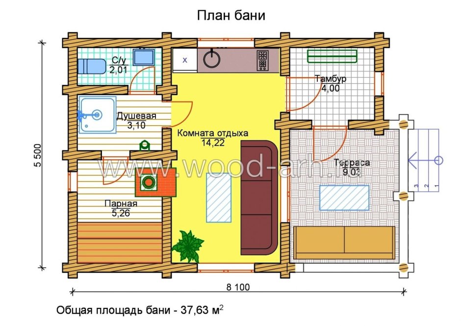 Планировка бани 8х5 2х этажная