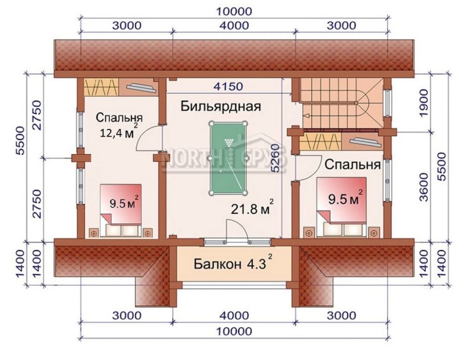 Проект бани с бильярдной
