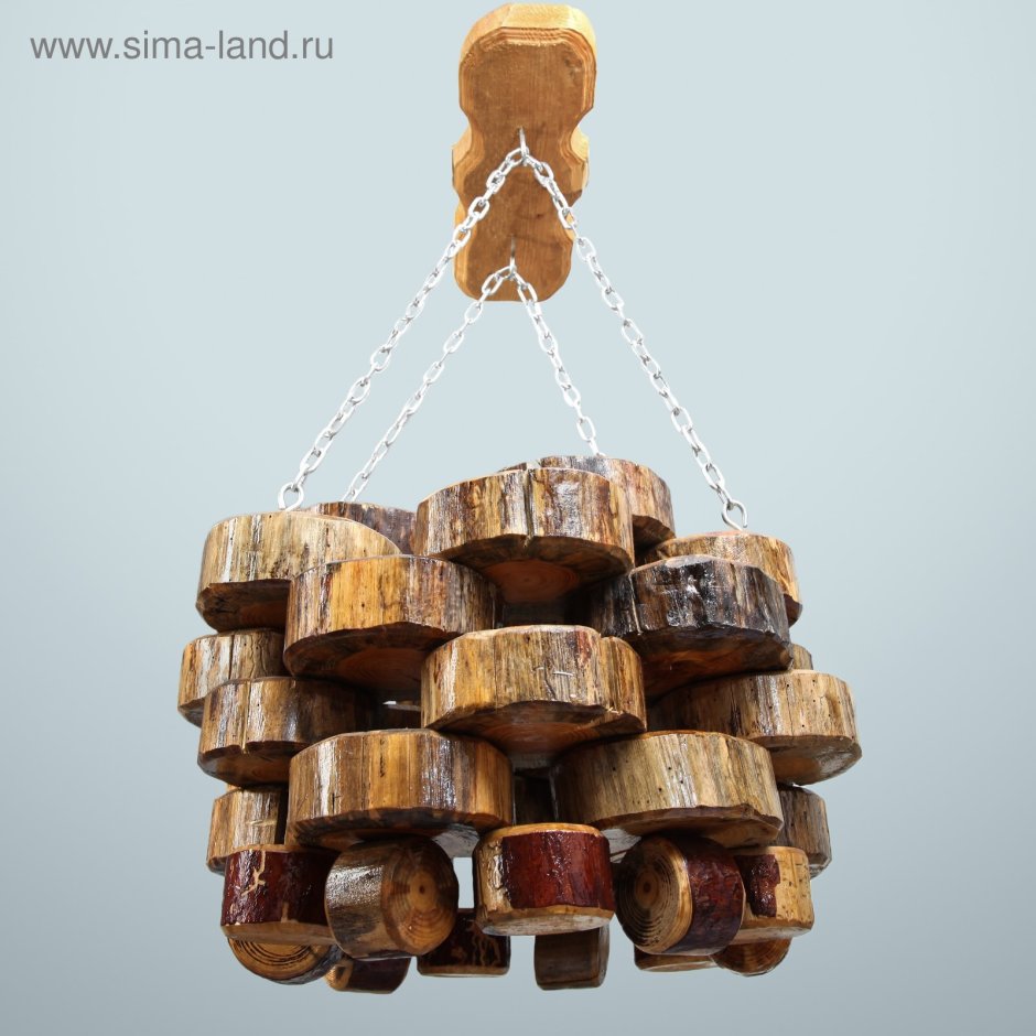 Люстра из спилов дерева