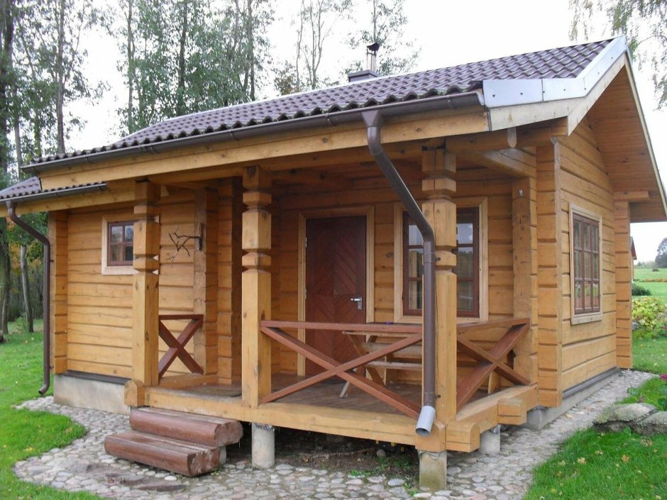 Баня 5х5 дикий сруб
