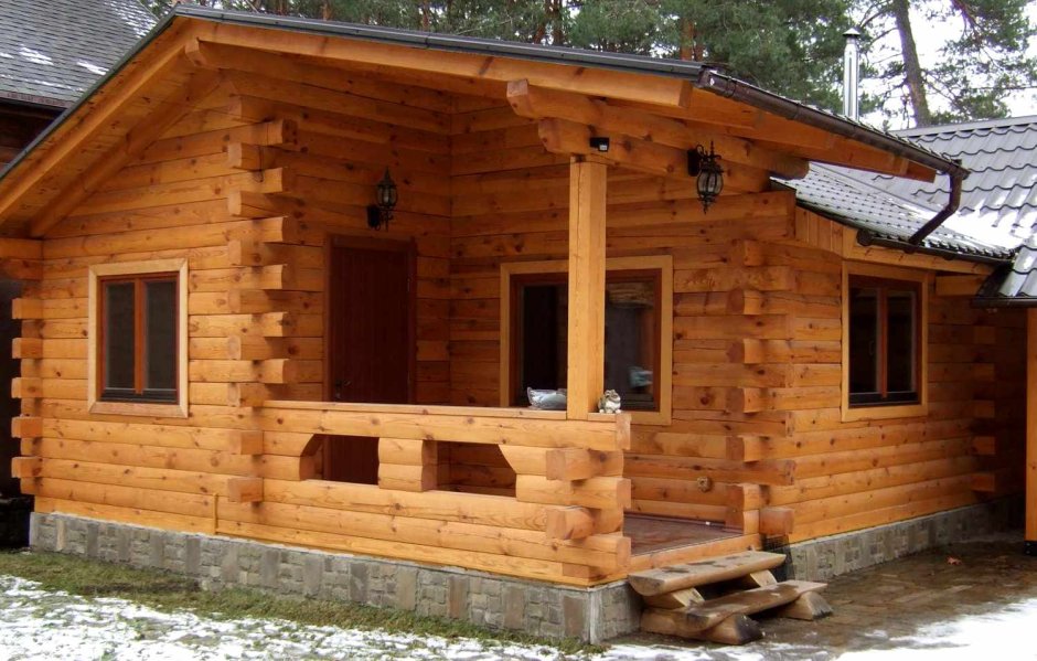 Баня с панорамными окнами