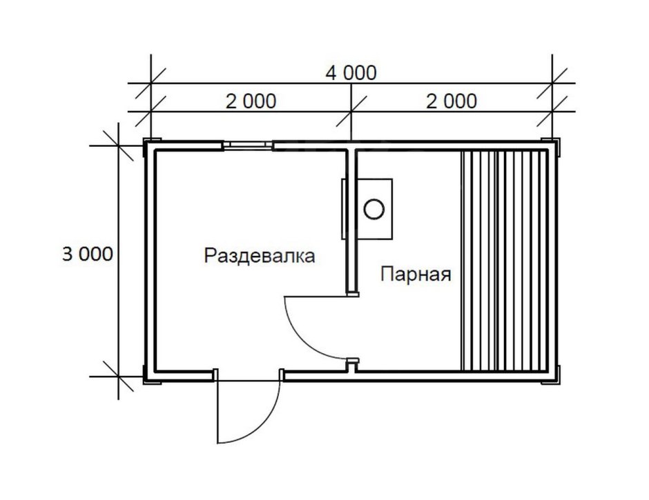 Планировка бани 6х2.5