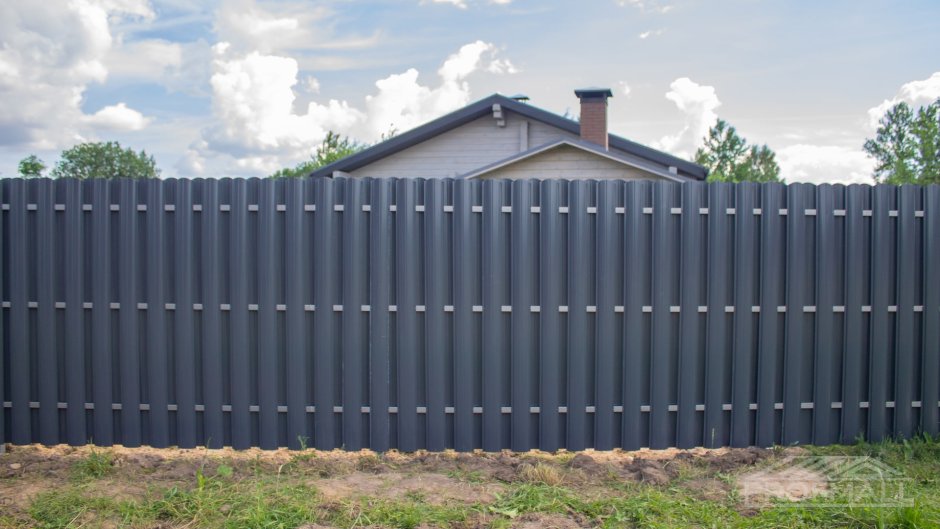 Забор цвет серый графит