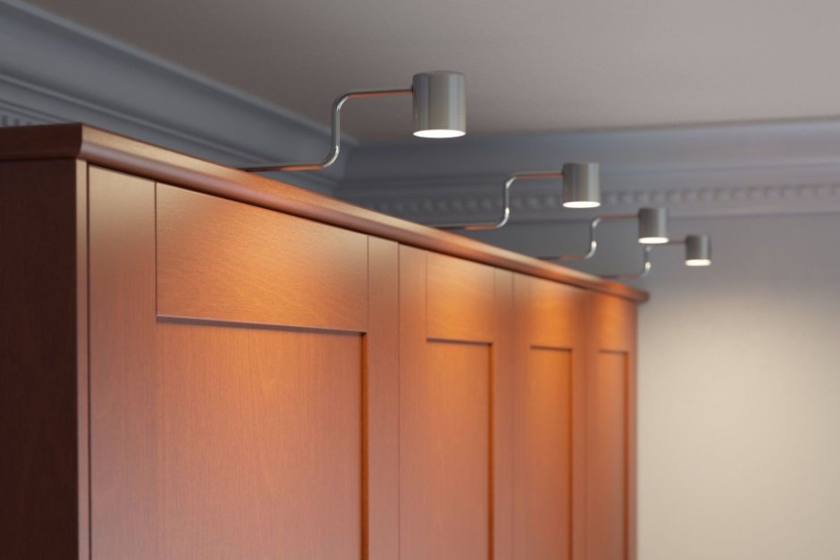 Светильники на шкафы сверху кухонные