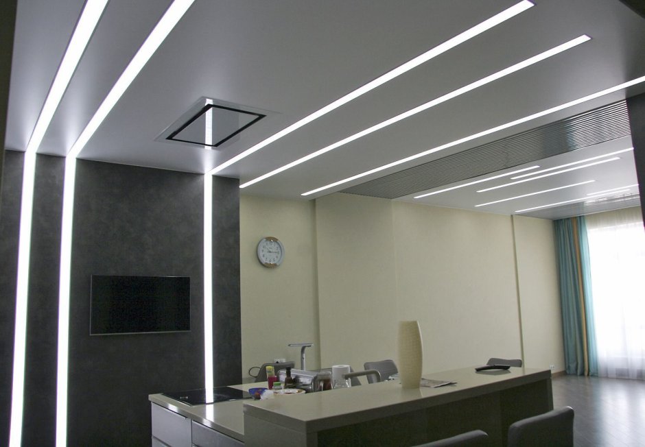 Встраиваемый led линейный светильник в Рокфон