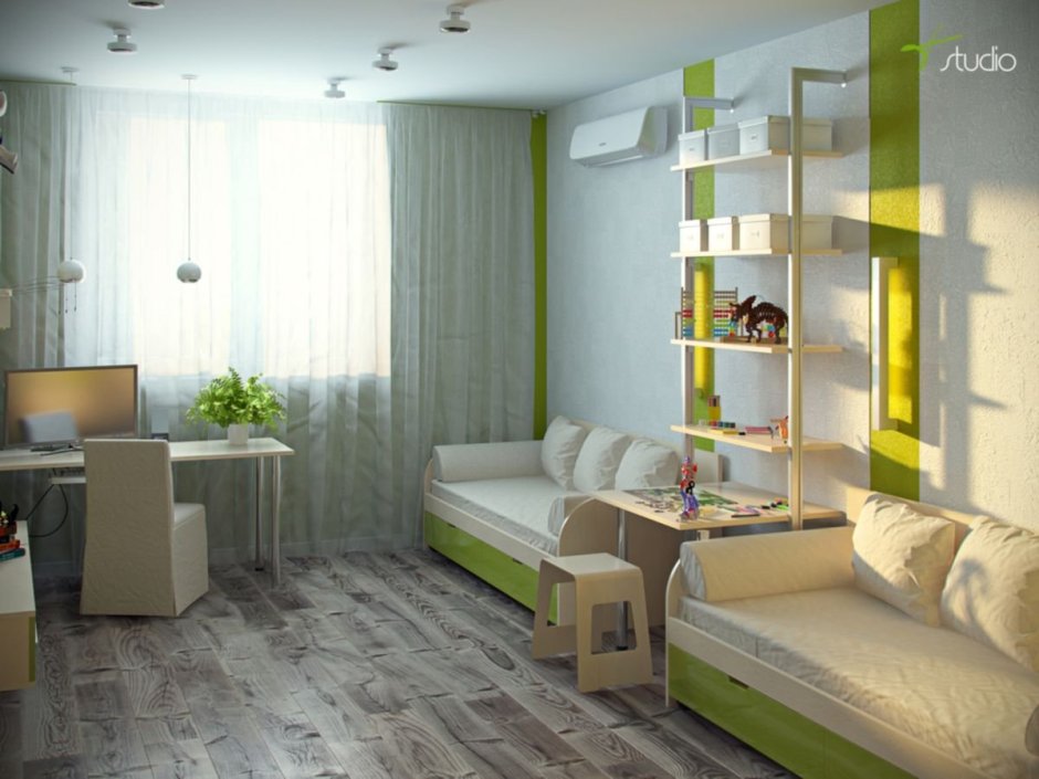 Дизайн детской комнаты с диваном