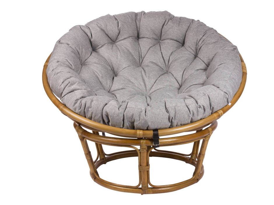 Кресло круглое плетеное с мягкой подушкой