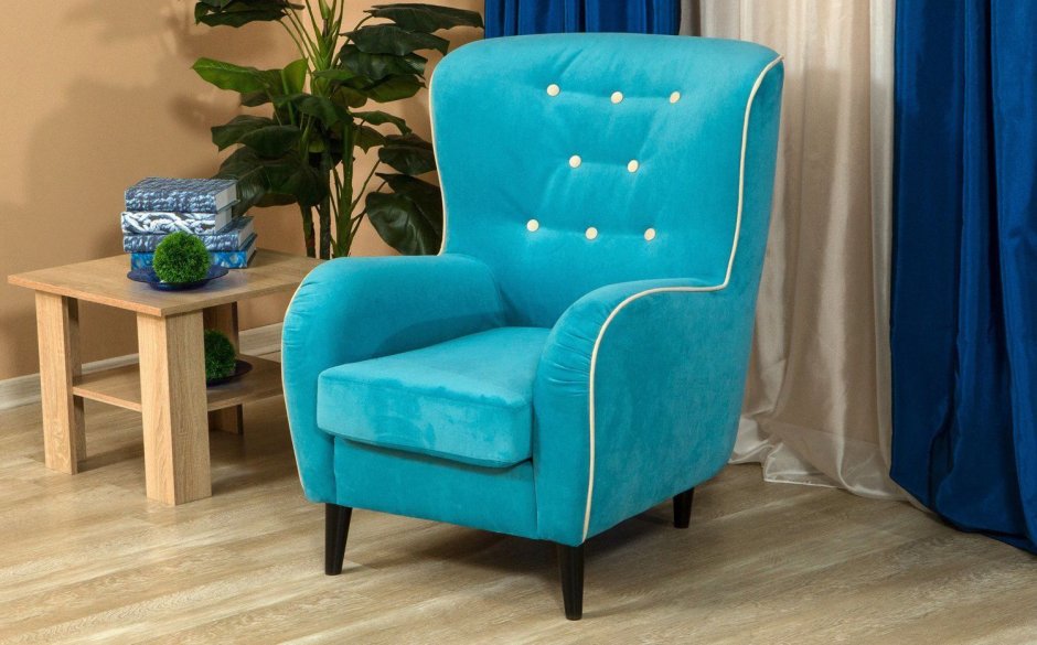 Серо голубое кресло