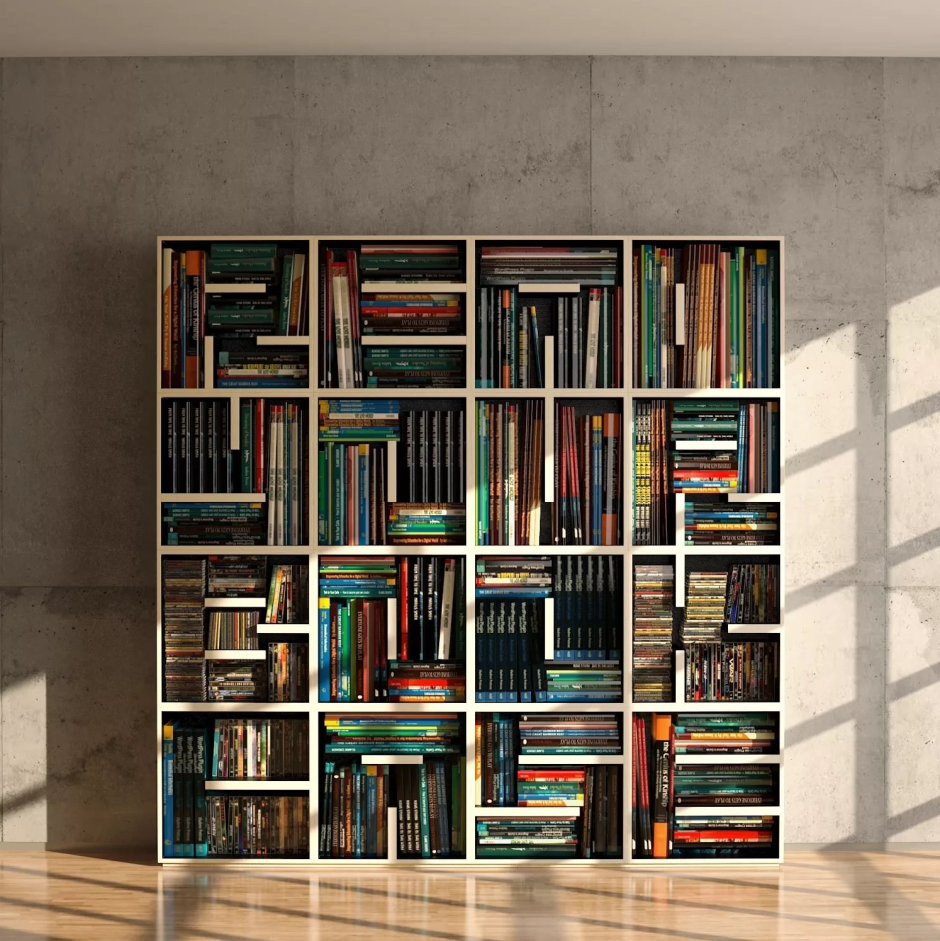 Белые книжные полки на стену