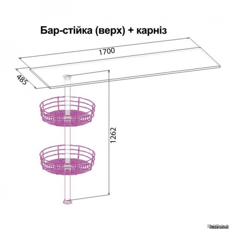 Чертеж барной стойки для кухни