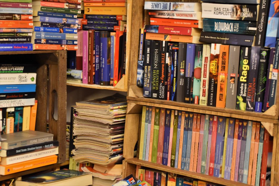 Книжная полка с книгами
