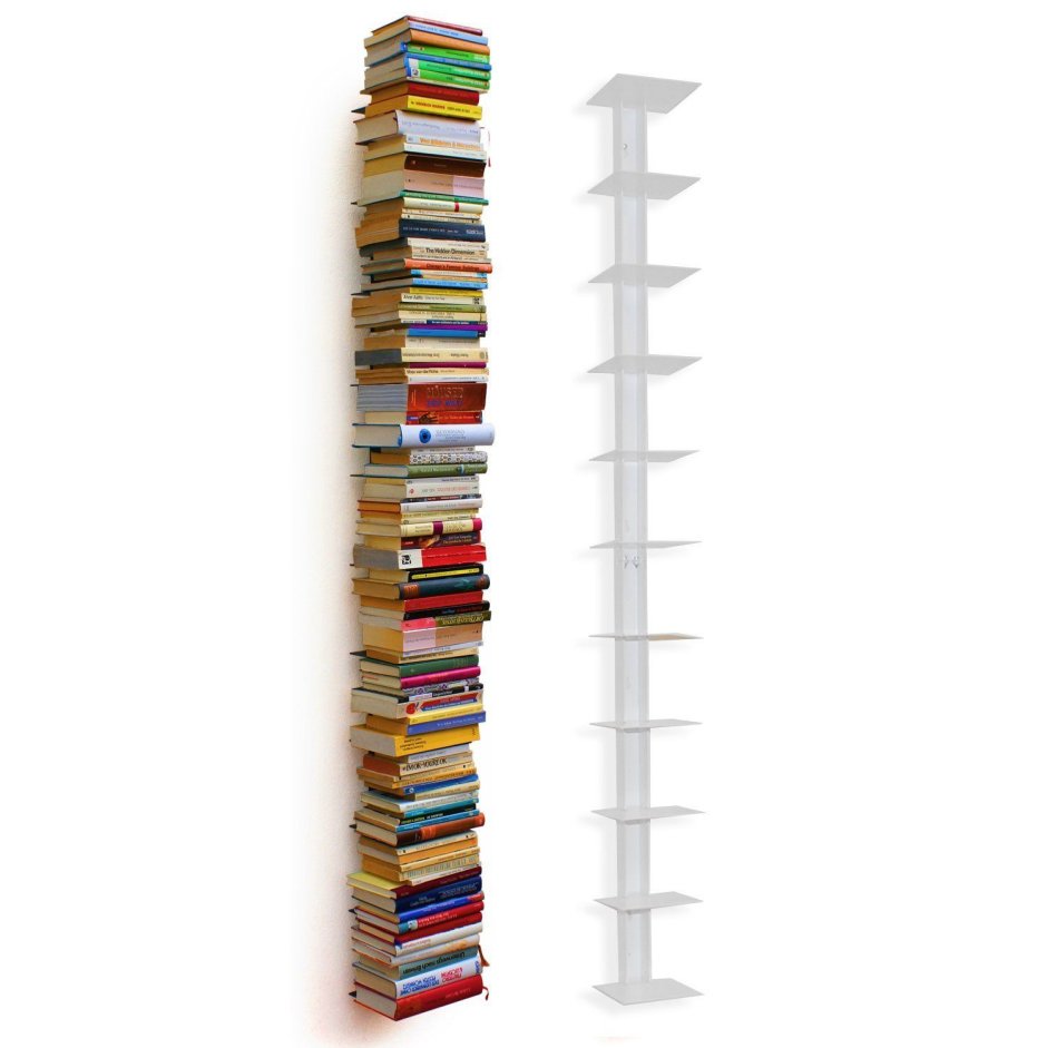 Вертикальный книжный стеллаж