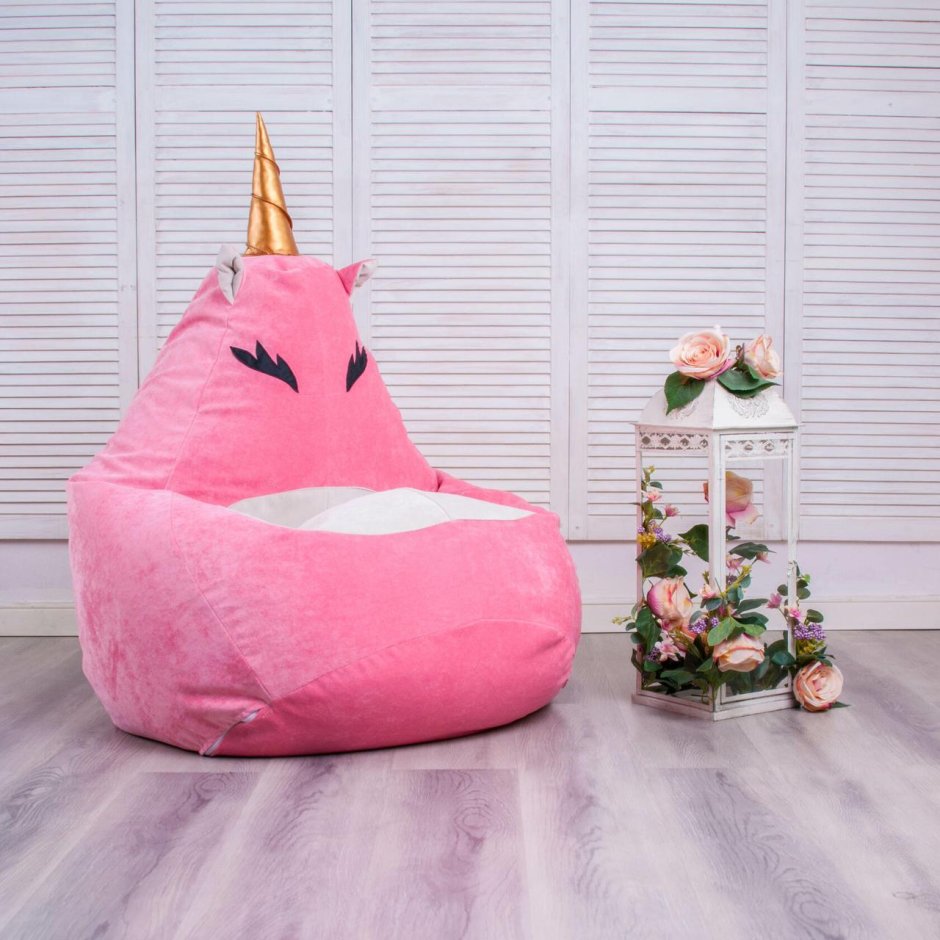 Kids Bean Bag Chair White Unicorn - Pillowfort