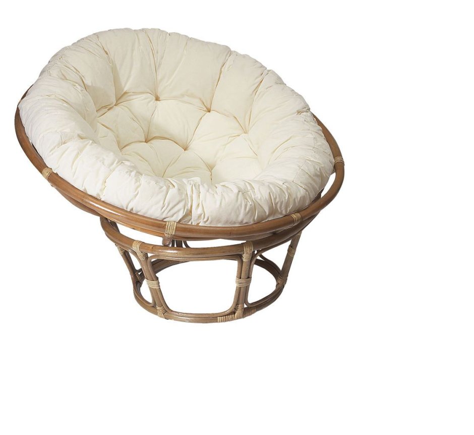 Кресло плетеное круглое с большой подушкой