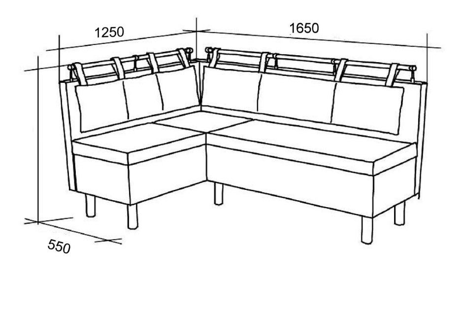 Стандартные размеры кухонного уголка