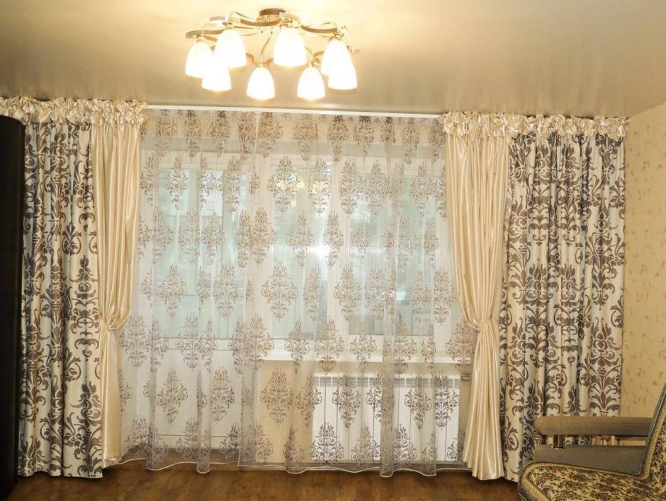Комбинированная тюль для зала