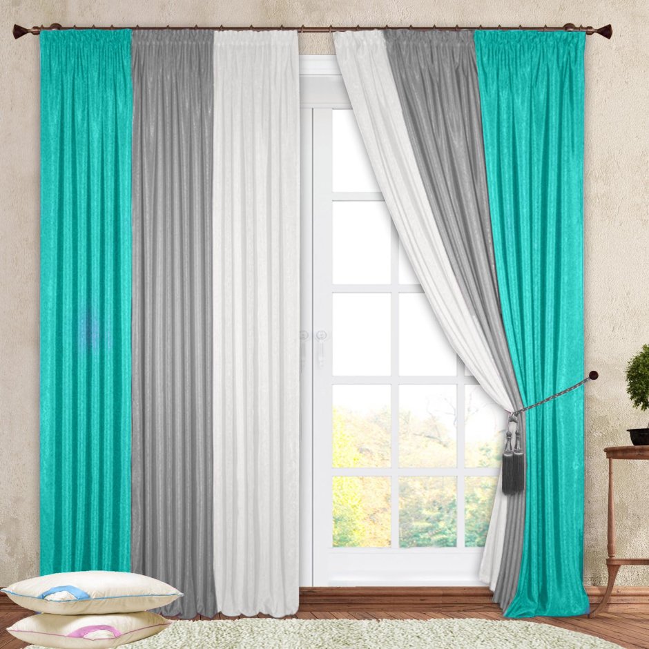 Шторы бирюзовые Adagio Windows Decor Модерн ш171447501