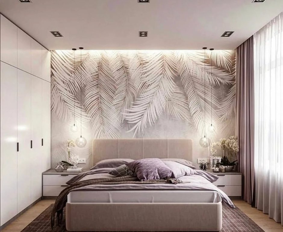 Стильный интерьер спальни в современном стиле