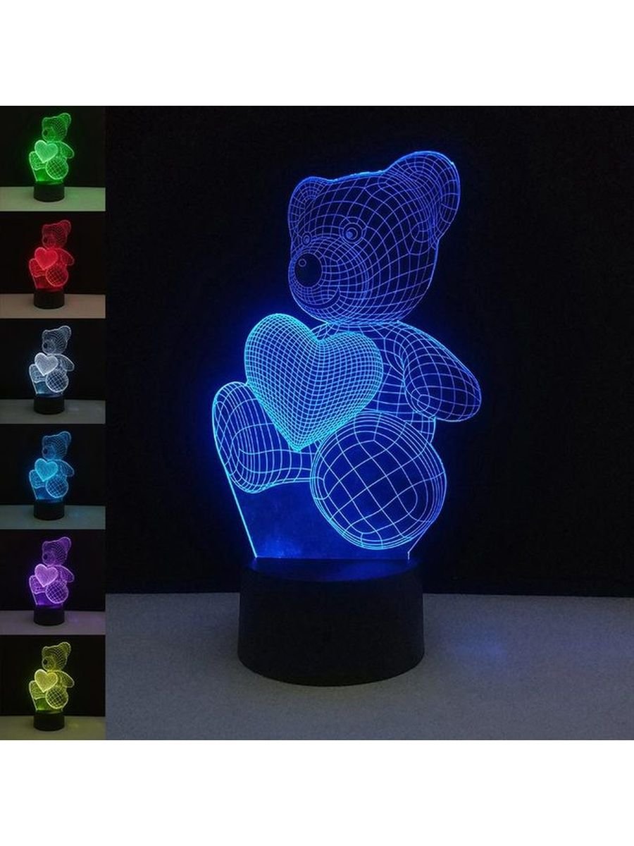 3d светильник «мишка Тедди»