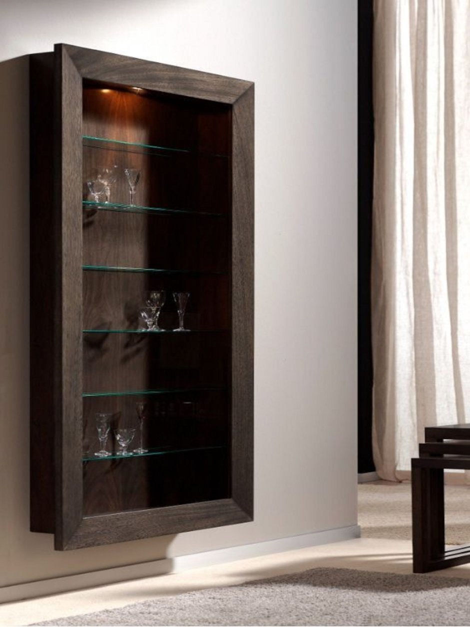 Витрина навесная для гостиной