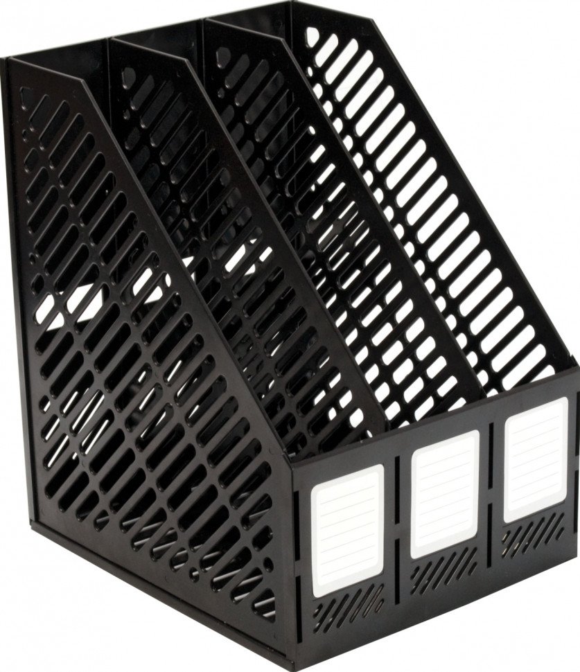 Лоток вертикальный, 3-х раз (черный), Deli e9845