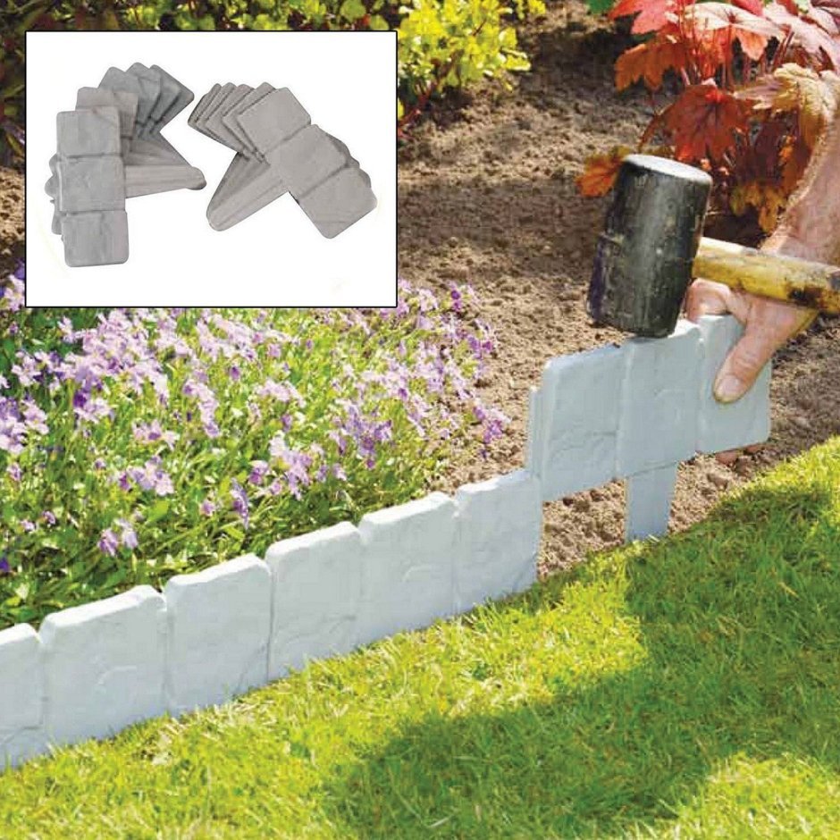 Декоративный бордюр для клумбы из бетона