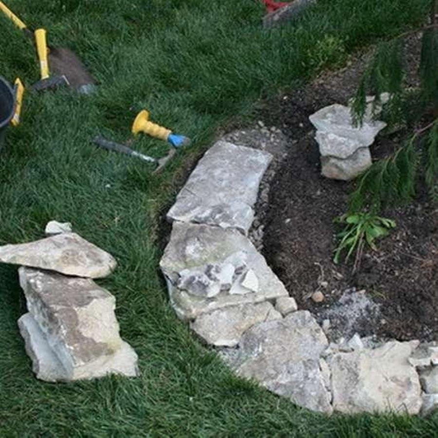 Ограждение для клумб из цемента и камня