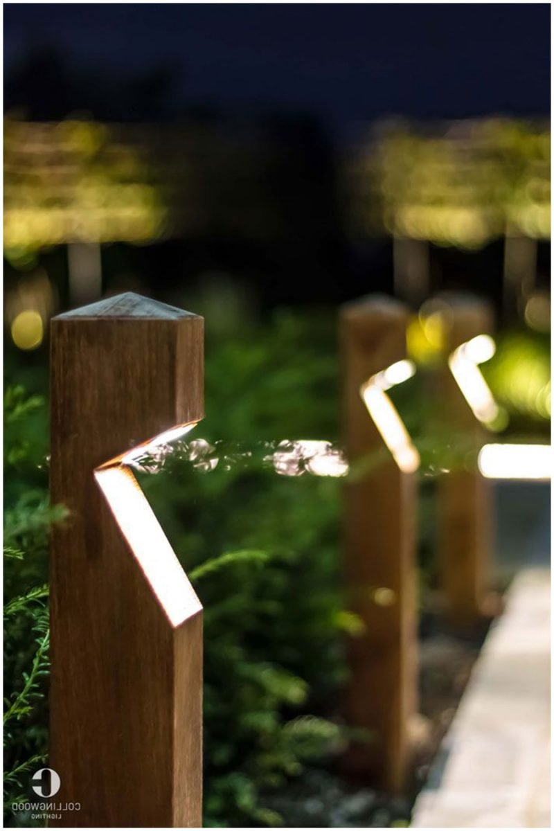 Уличный светильник из дерева