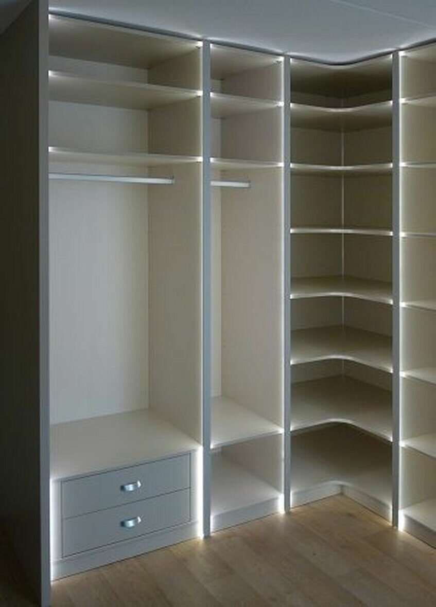 Встроенные угловые гардеробные