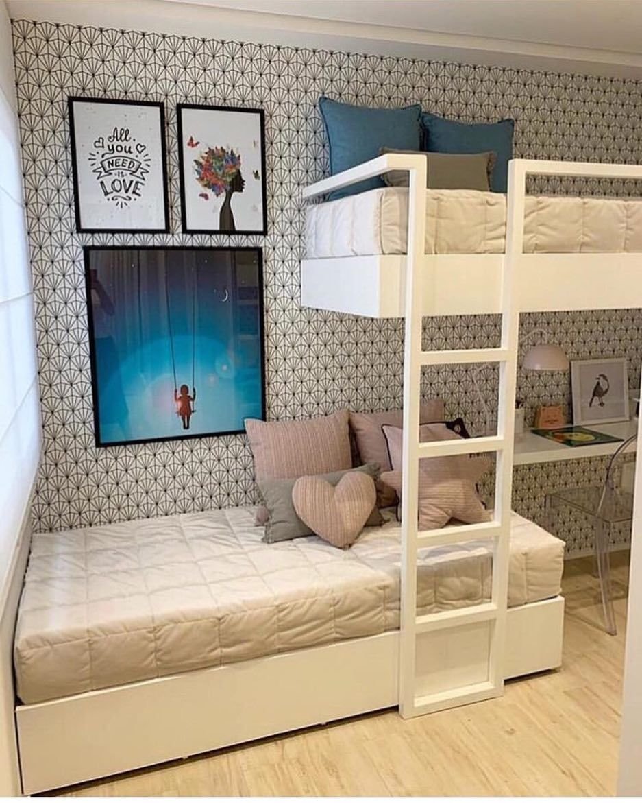 Комната для разнополых детей с двухъярусной кроватью