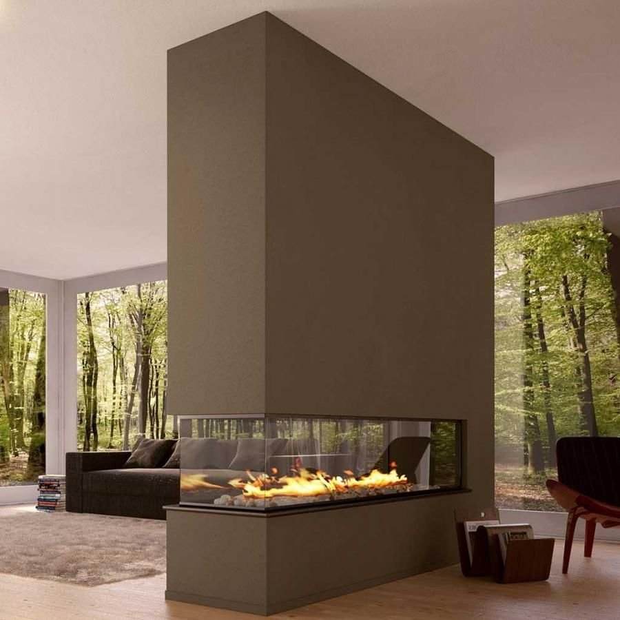 Экокамин в интерьере