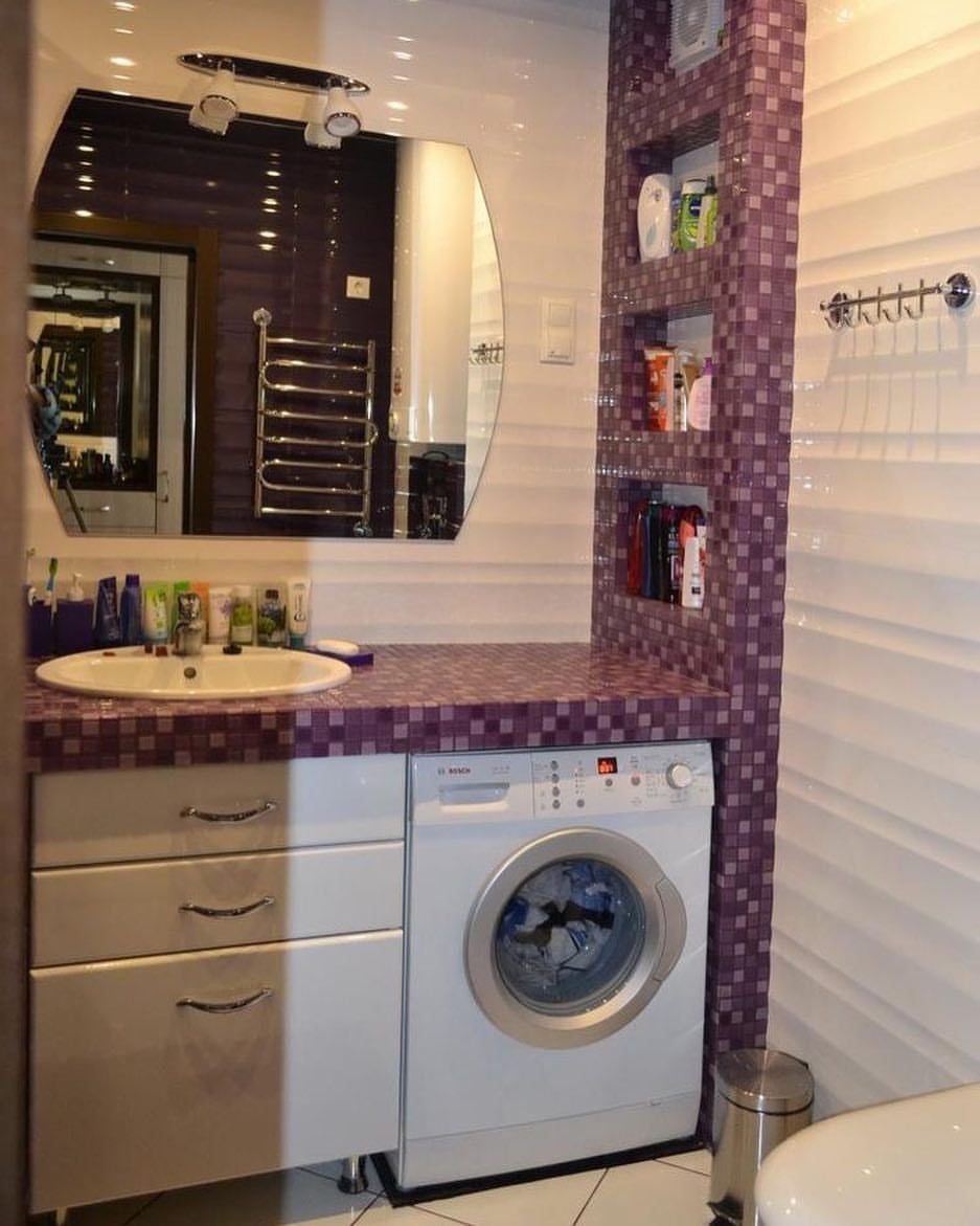 Столешница из мозаики в ванную под раковину