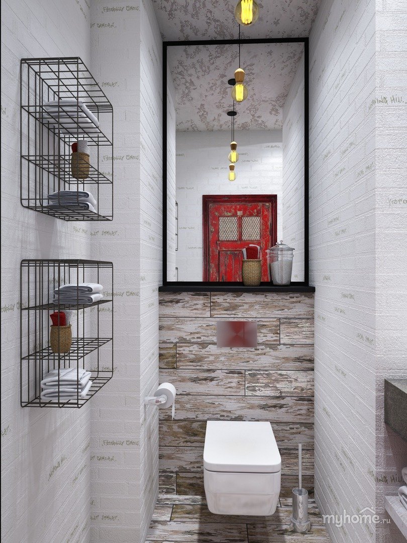 Туалетная комната в стиле лофт