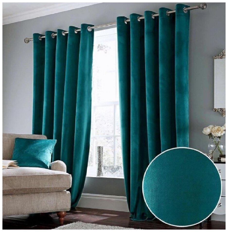 Канвас изумруд шторы