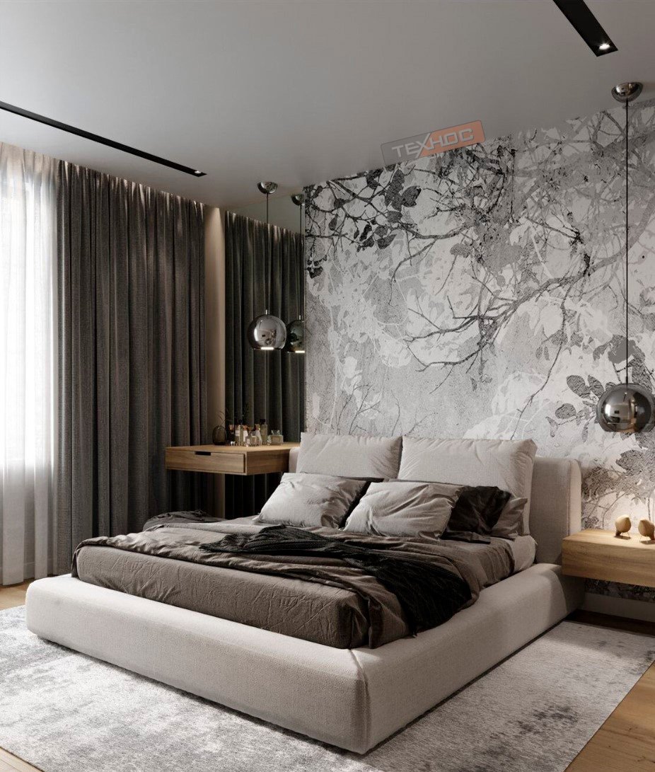 Спальня в соломенном стиле