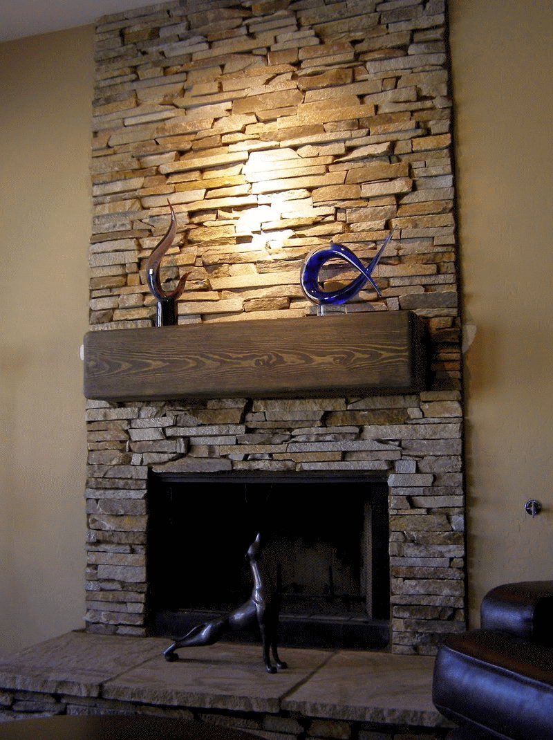 Отделка камина декоративным камнем