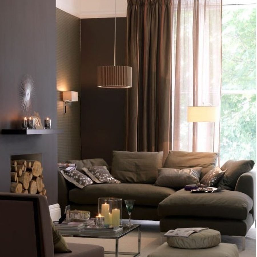 Гостиная в коричневом цвете