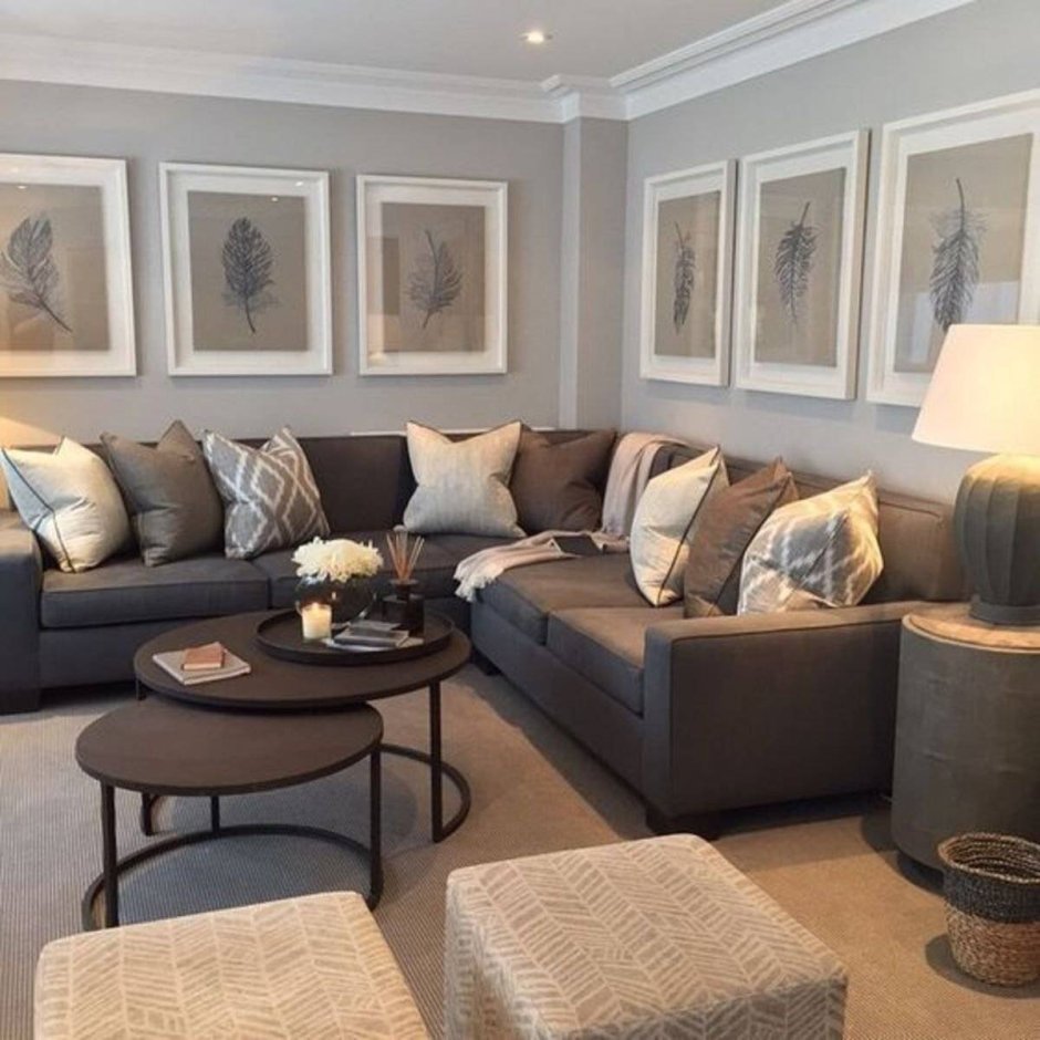 Интерьер в серо коричневых тонах