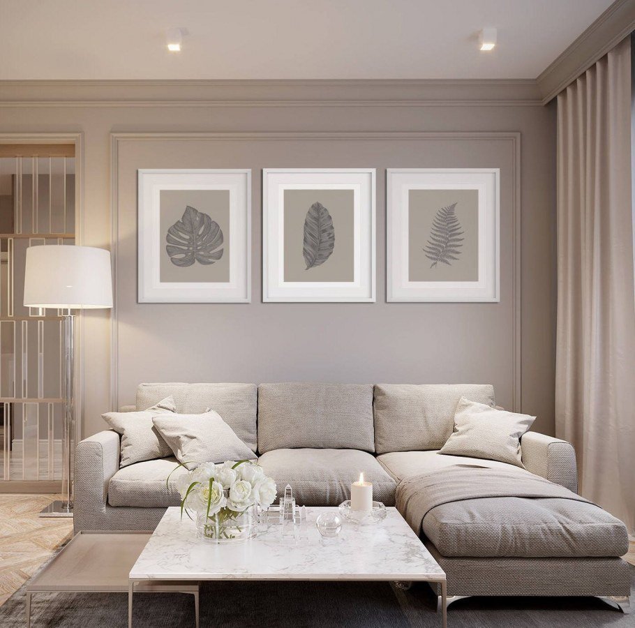 Серо бежевый интерьер